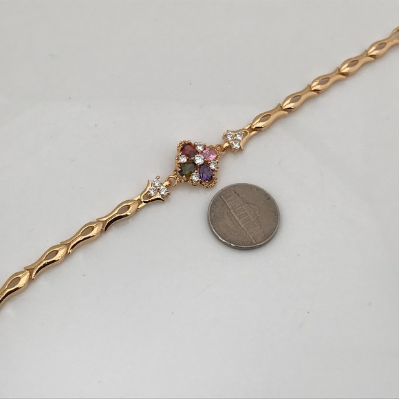 Women Bracelet Fancy Gold Tone Cuff Metal Bracelet - Picture 7 of 8